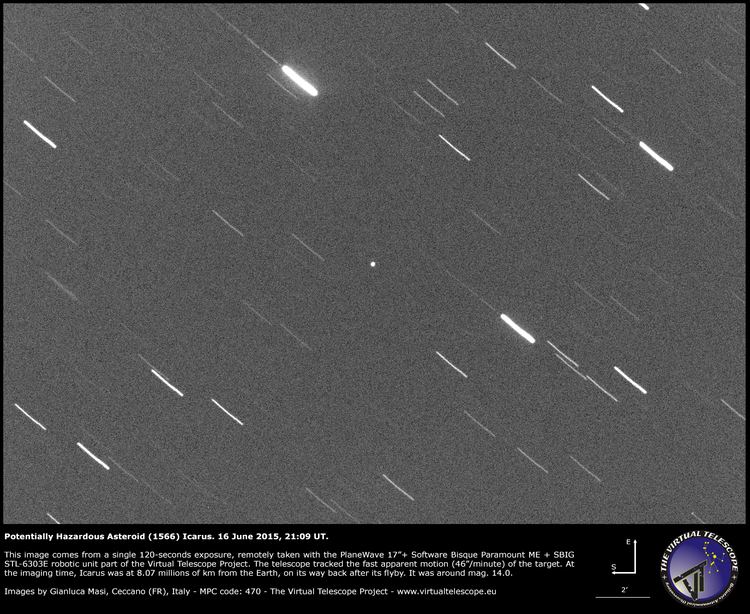 1566 Icarus Potentially Hazardous Asteroid 1566 Icarus a flyby image and a