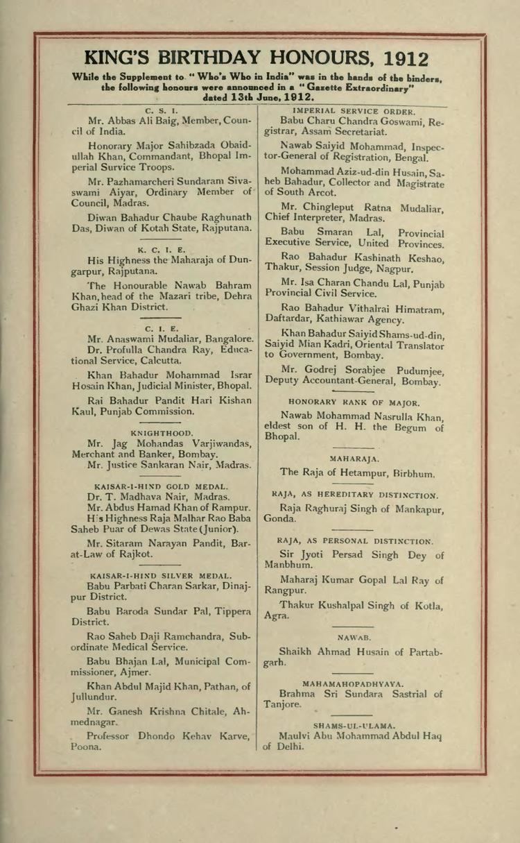 Page:Who's Who in India Supplement 1 (1912).djvu/301 - Wikisource, the free  online library