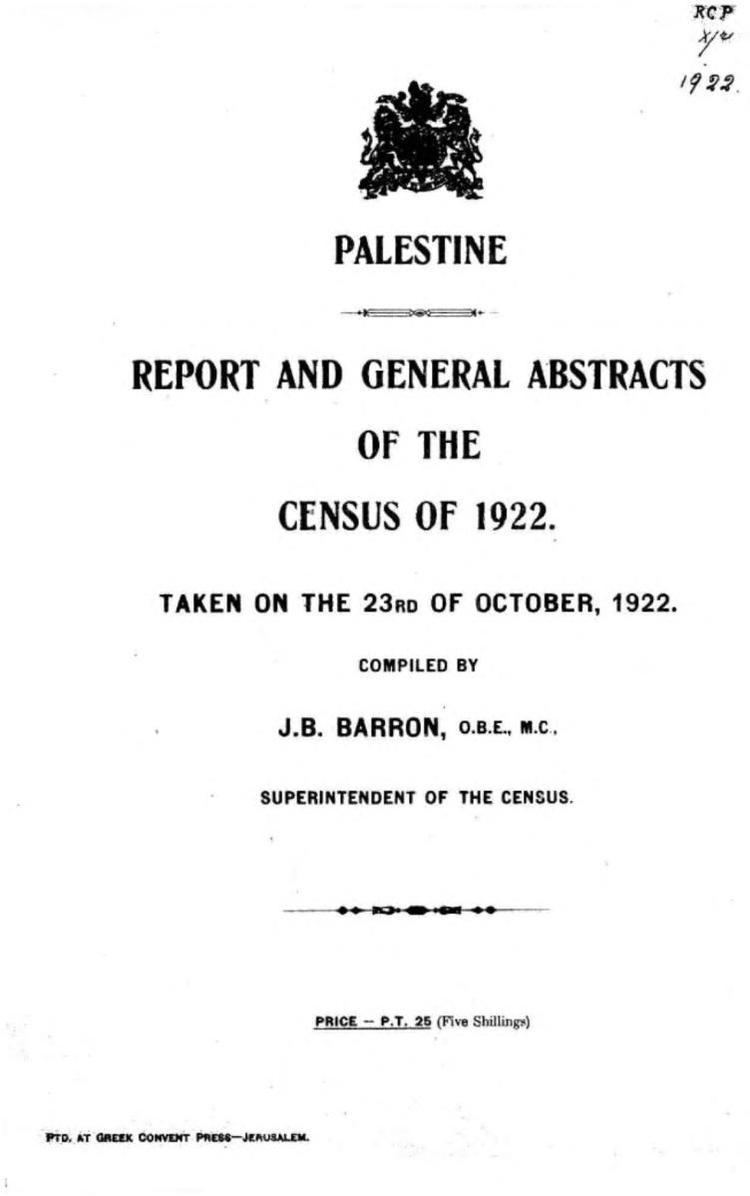 1922 Census Of Palestine Alchetron The Free Social Encyclopedia