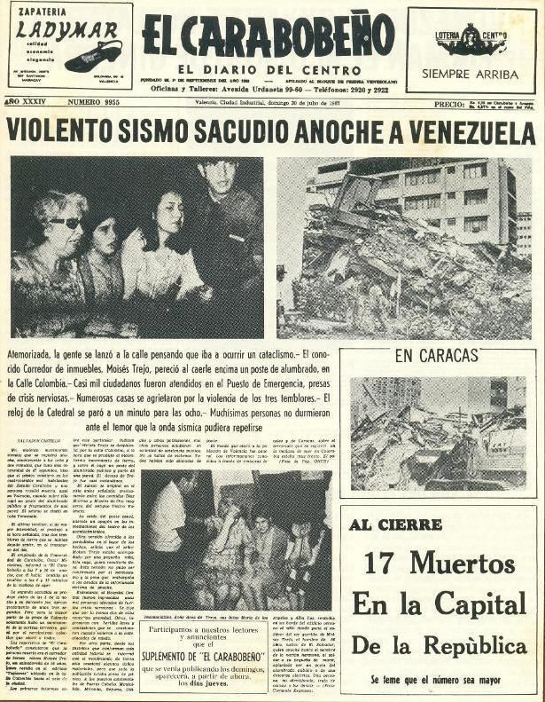 1967 Caracas earthquake CARACAS EARTHQUAKE 2907 1967 Cada da mejor y mejor