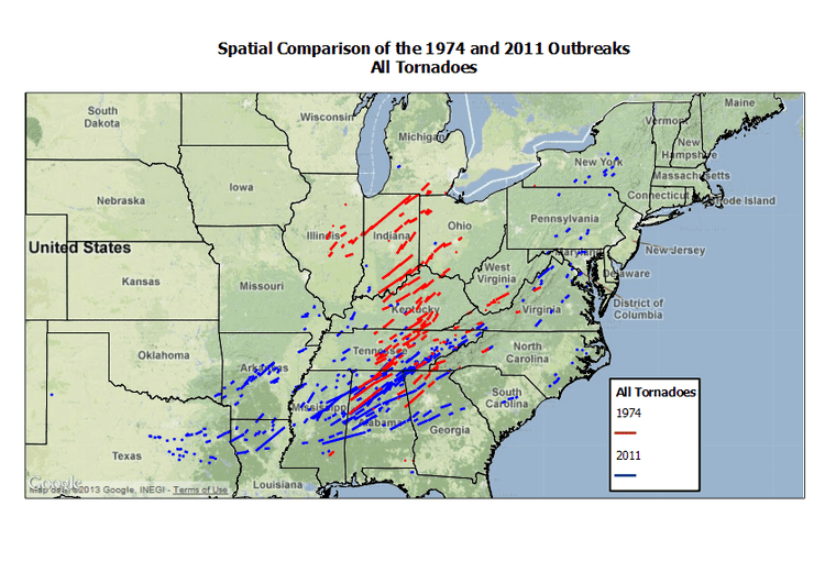 1974 Super Outbreak Discussing the Super Outbreaks of 1974 and 2011 Was one more super