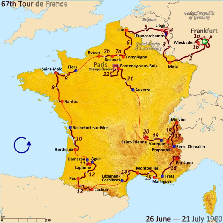 1980 Tour de France, Prologue to Stage 10