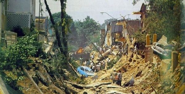 The aftermath of the 1992 Guadalajara explosions that cause of ripping apart the streets and the houses