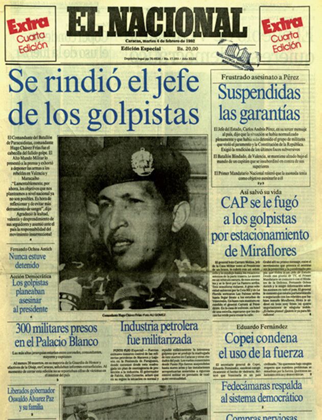 1992 Venezuelan coup d'état attempts Estas fueron las portadas de los diarios nacionales el 4 de febrero