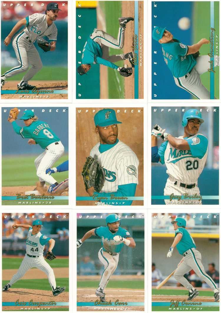 1993 Florida Marlins season 1993 marlins 30Year Old Cardboard