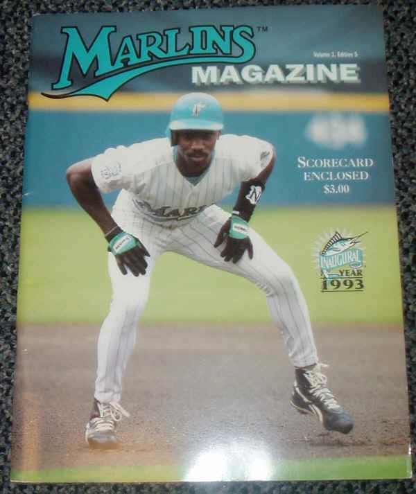 1993 Florida Marlins season 1993 Florida Marlins Inaugural Year Scorecard