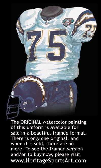 1994 San Diego Chargers season San Diego Chargers Uniform and Team History Heritage Uniforms and