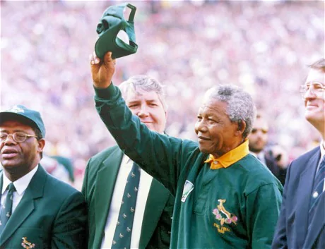 1995 Rugby World Cup Nelson Mandela seized the opportunity of the Rugby World Cup 1995