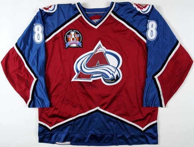 1996 Stanley Cup Finals 199596 Sandis Ozolinsh Colorado Avalanche Game Worn Jersey quot1996
