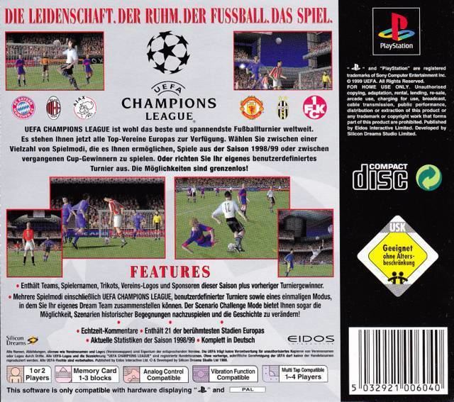 1998–99 UEFA Champions League UEFA Champions League Season 199899 Box Shot for PlayStation GameFAQs