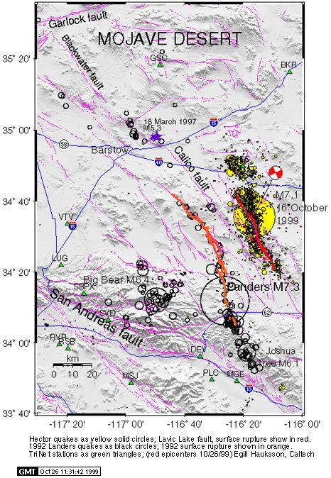 1999 Hector Mine earthquake Southern California Earthquake Data Center at Caltech