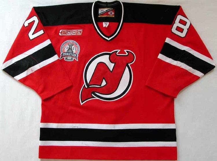 2000 Stanley Cup Finals 199900 Brian Rafalski New Jersey Devils Game Worn Jersey quot2000