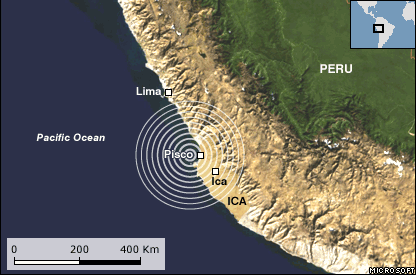 2007 Peru earthquake BBC NEWS Americas Scores killed in Peru earthquake