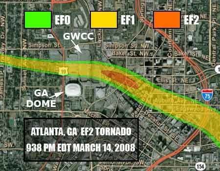 2008 Atlanta tornado outbreak Atlanta Tornado and Impacts Weather 2009