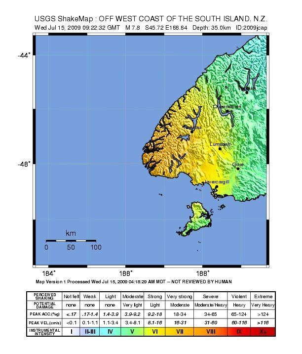 2009 Fiordland earthquake