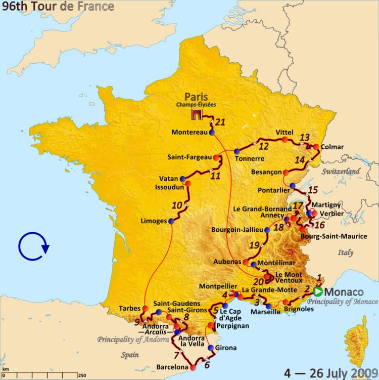 2009 tour de france current standings