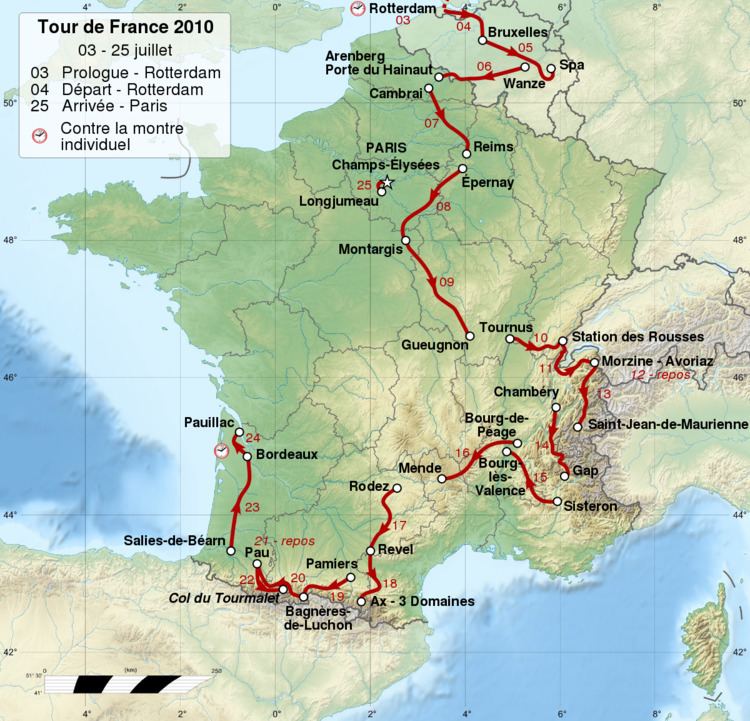 2010 Tour de France, Prologue to Stage 10