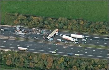2011 M5 motorway crash Overhead photos show full scale of tragic M5 motorway accident