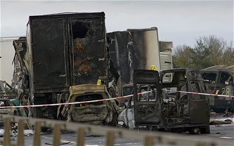 2011 M5 motorway crash M5 motorway crash 39people were crying for help but the fire was too