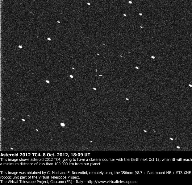 2012 TC4 Asteroid 2012 TC4 close approach online live event The Virtual