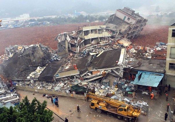2015 Shenzhen landslide Enormous landslide swallows up 22 buildings and 41 people in