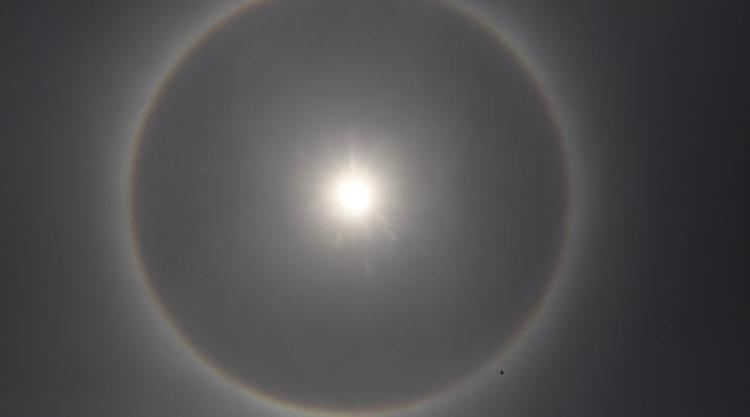 22° halo Kolkata witnesses rare redblue 3922 degree circular halo39 around Sun