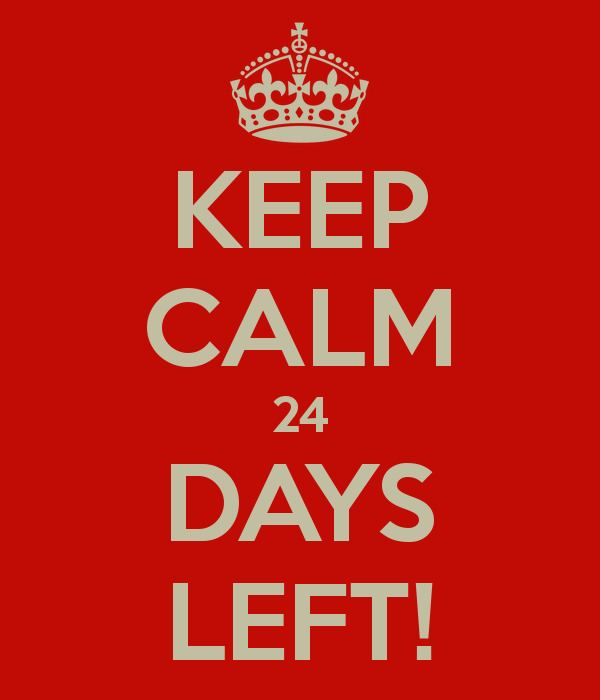 24 Days KEEP CALM 24 DAYS LEFT Poster RAY Keep CalmoMatic