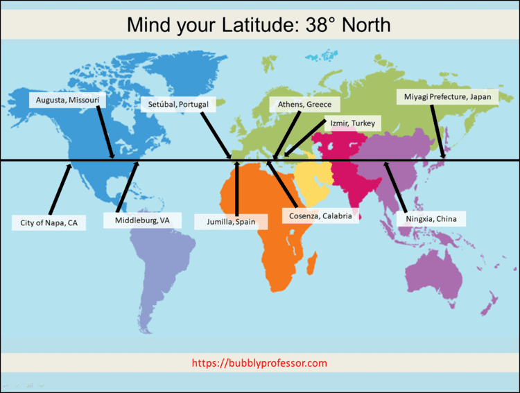 Mind your Latitude: 38° North | The Bubbly Professor