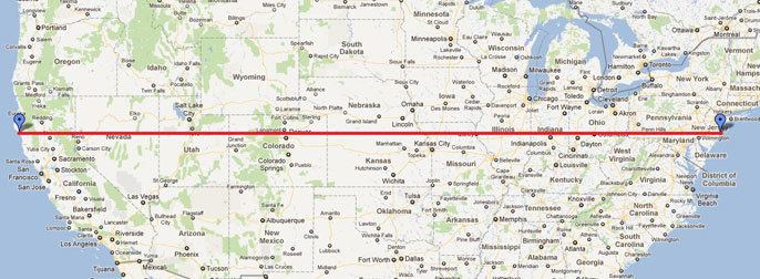 40th parallel north with labeled places