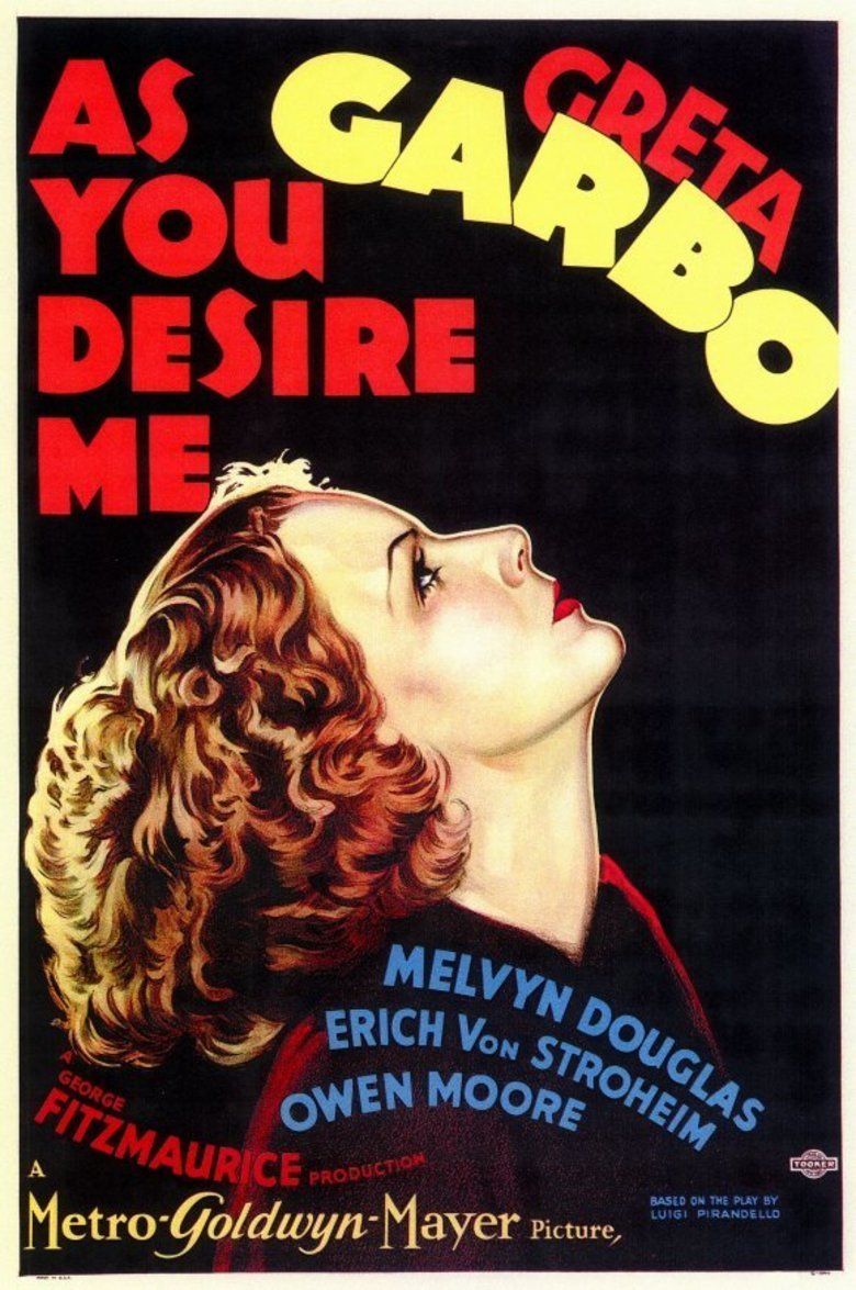 As You Desire Me (film) movie poster