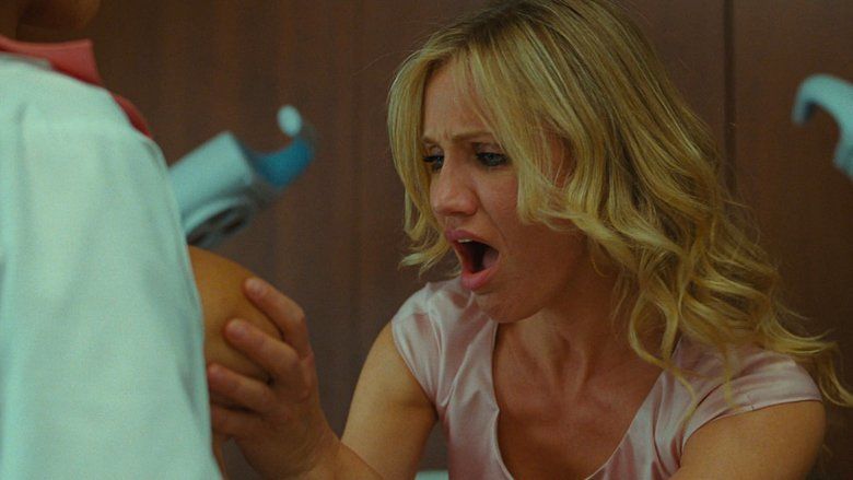 Cameron Diaz' shocked face in a movie scene from Bad Teacher (2011 film)