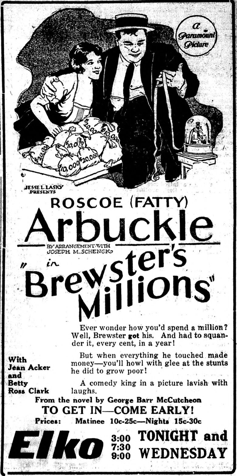 Brewsters Millions (1921 film) movie poster