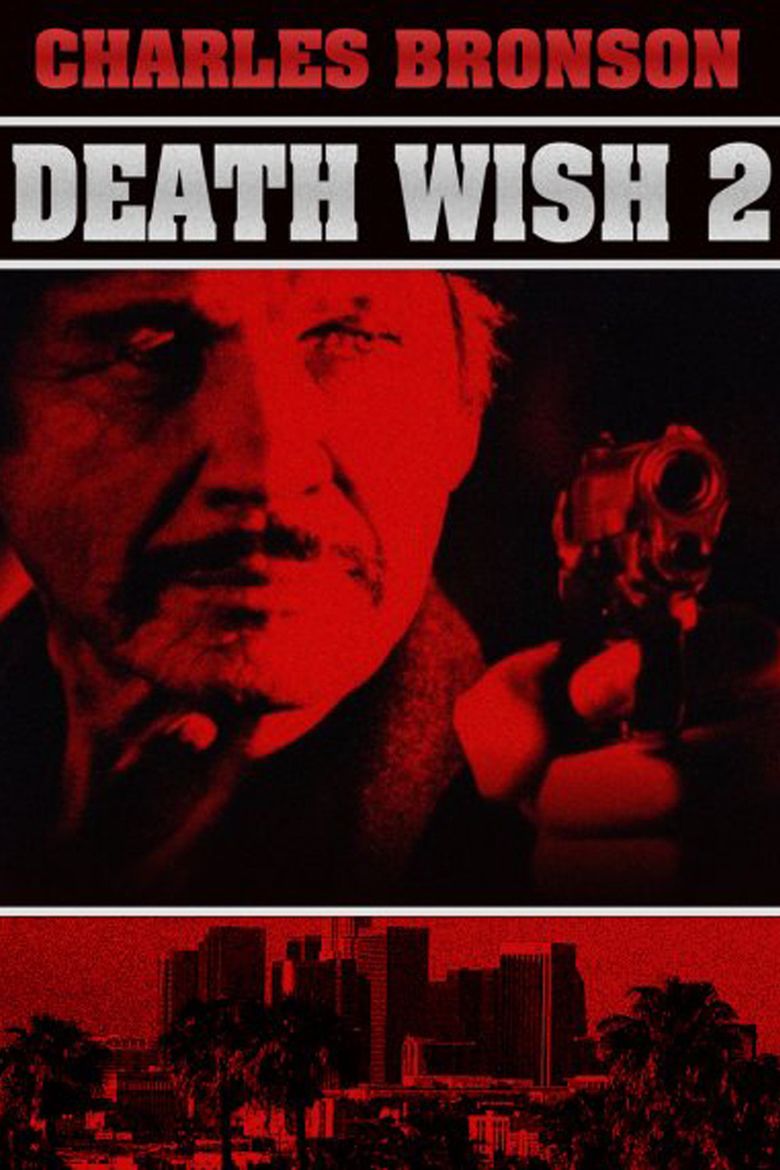 A movie poster of the 1985 film "Death Wish II" starring Charles Bronson as "Paul Kersey"