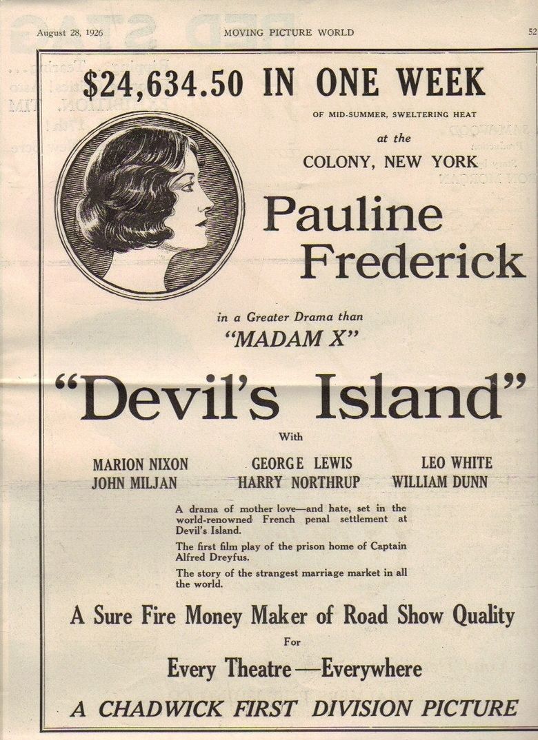 Devils Island (1926 film) movie poster