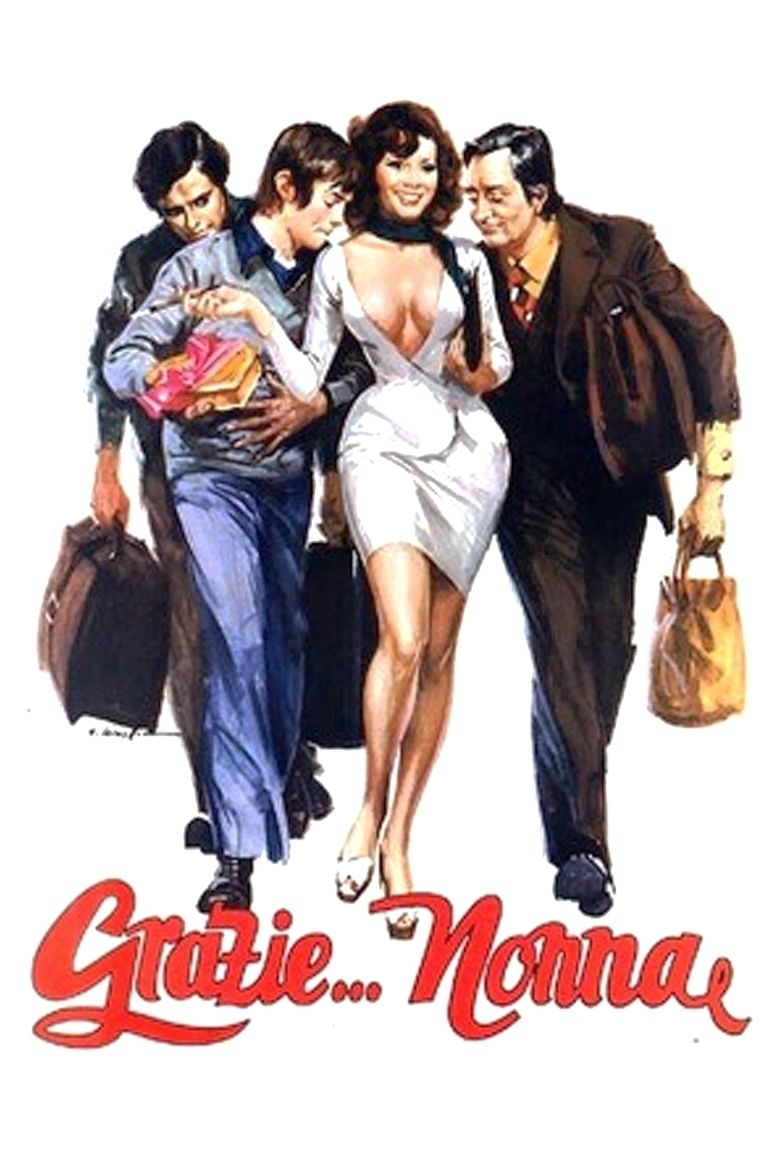 Movie poster of the 1975 Italian coming-of-age film, Grazie Nonna.