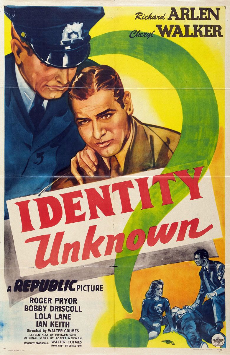 Identity Unknown (1945 film) movie poster