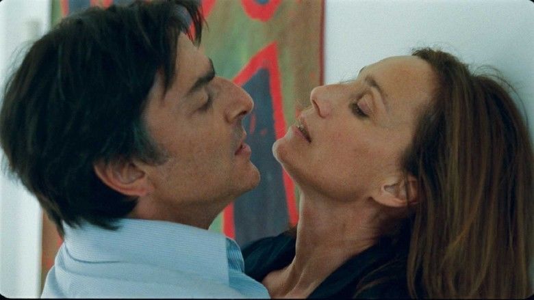 Leaving (2009 film) Kristin Scott Thomas in front of Sergi López (a movie scene)