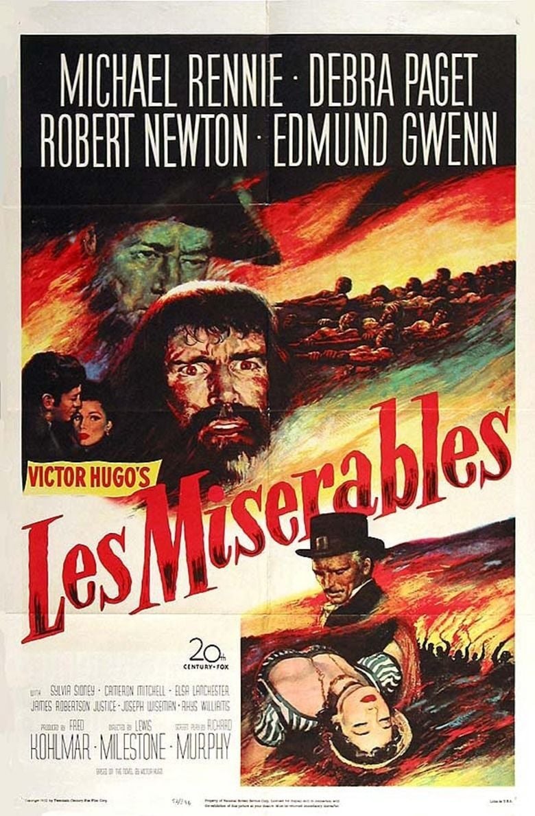 Les Miserables (1952 film) movie poster
