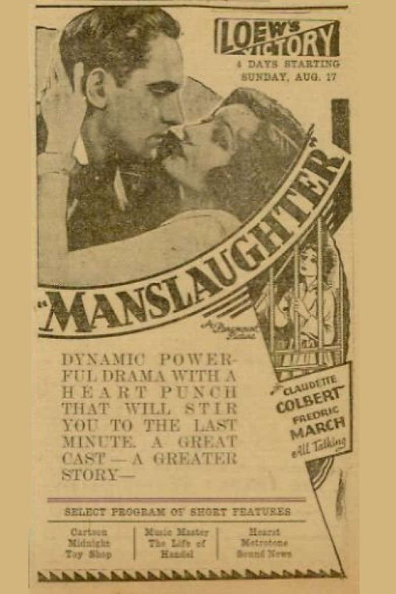 Manslaughter (1930 film) movie poster