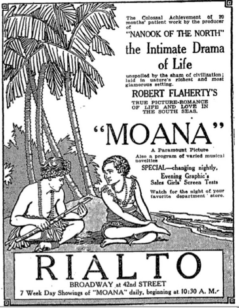 Moana (1926 film) movie poster
