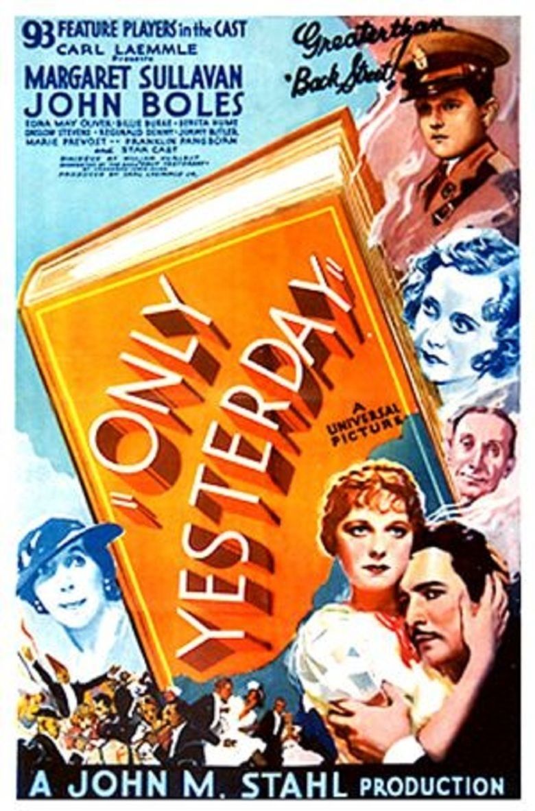 Only Yesterday (1933 film) movie poster