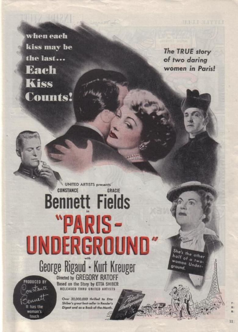 Paris Underground (film) movie poster
