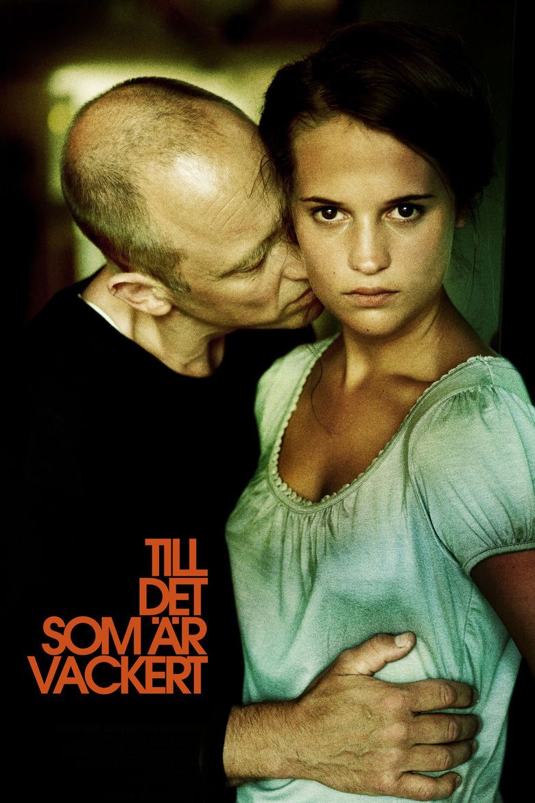 Samuel Fröler kissing Alicia Vikander's neck in the movie poster of the 2009 film, Pure