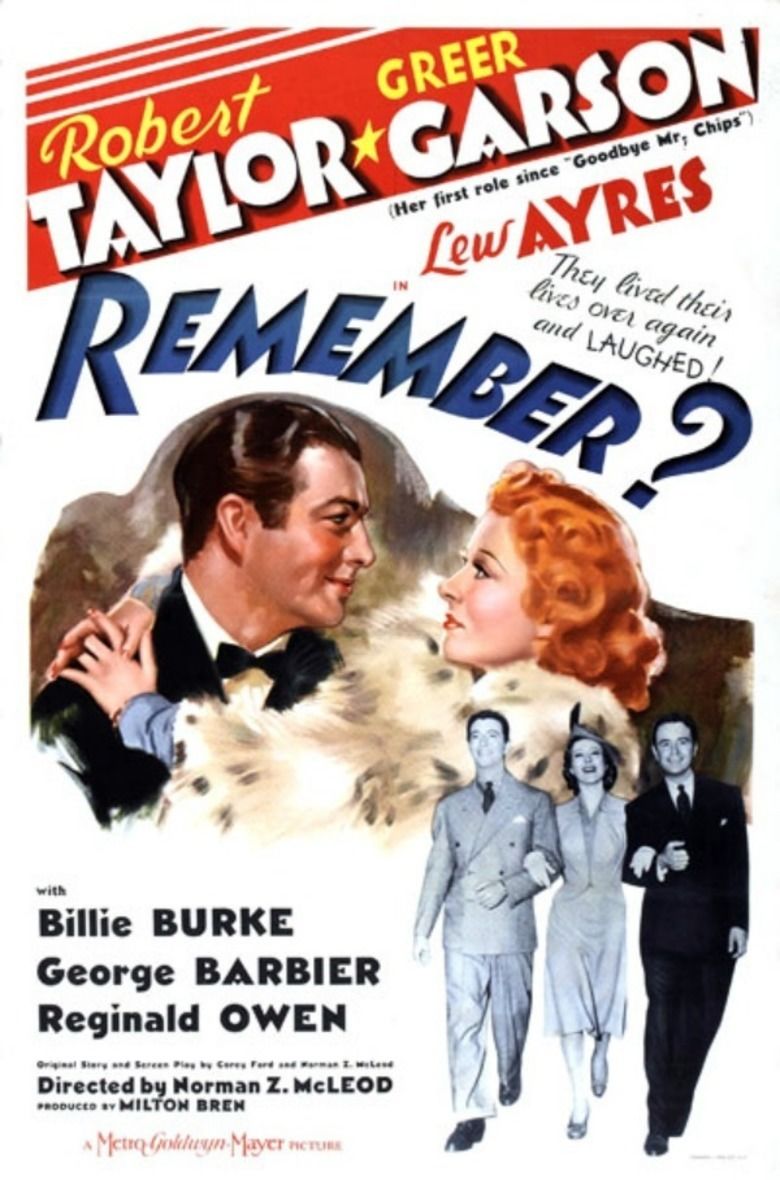 Remember (1939 film) movie poster