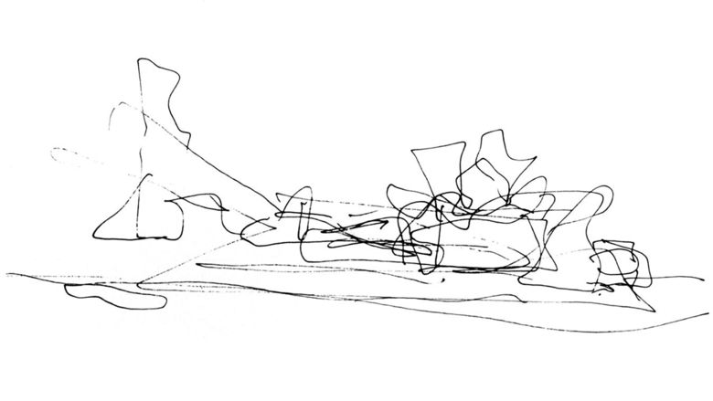 Sketches of Frank Gehry movie scenes