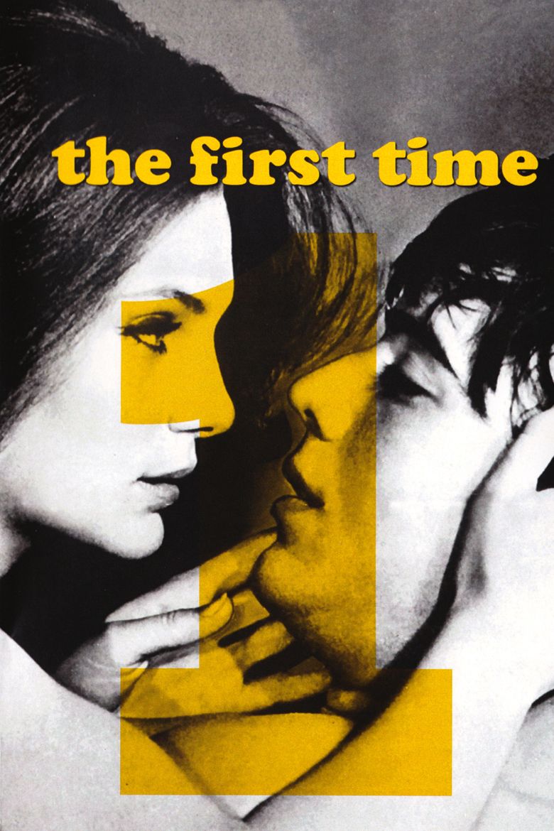 A movie poster of the 1969 film "The First Time" featuring  Jacqueline Bisset as Anna and Wes Stern as Kenny