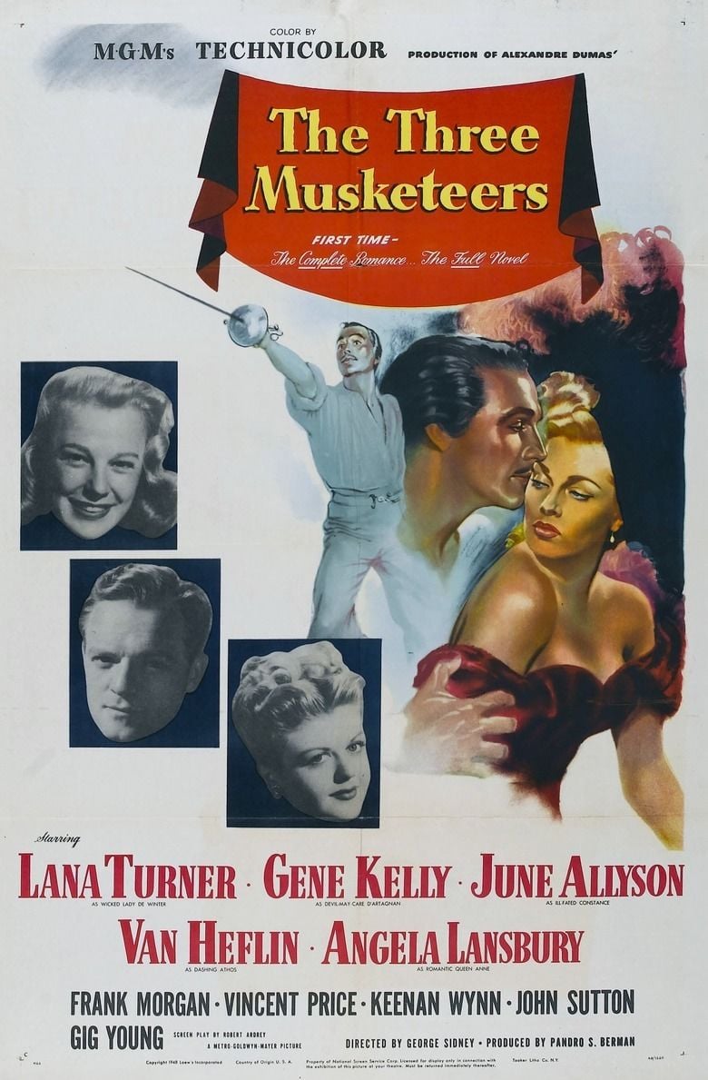 The Three Musketeers (1948 film) movie poster