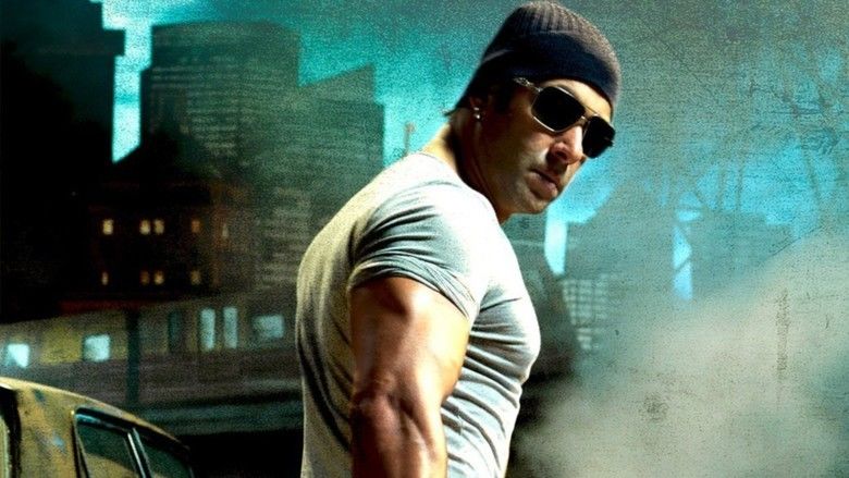 Salman Khan wearing black shades, a black beanie, and a gray t-shirt in the 2009 film Wanted