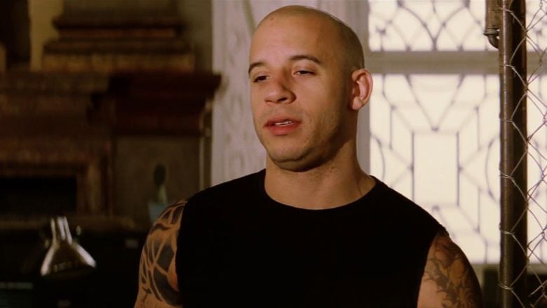 Vin Diesel as Xander Cage wearing black sando in XXX (2002 film)