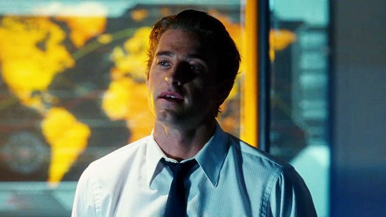 XXX: State of the Union movie scene featuring Scott Speedman as Agent Kyle Steele wearing white long sleeves with a tie.
